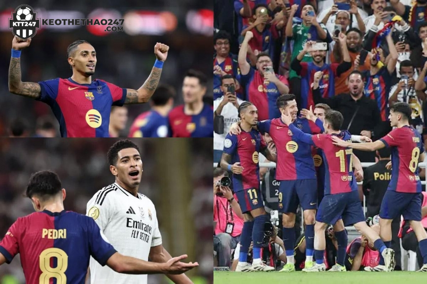 Barca ngược dòng thắng 5-2 Real Madrid. Ảnh: Getty