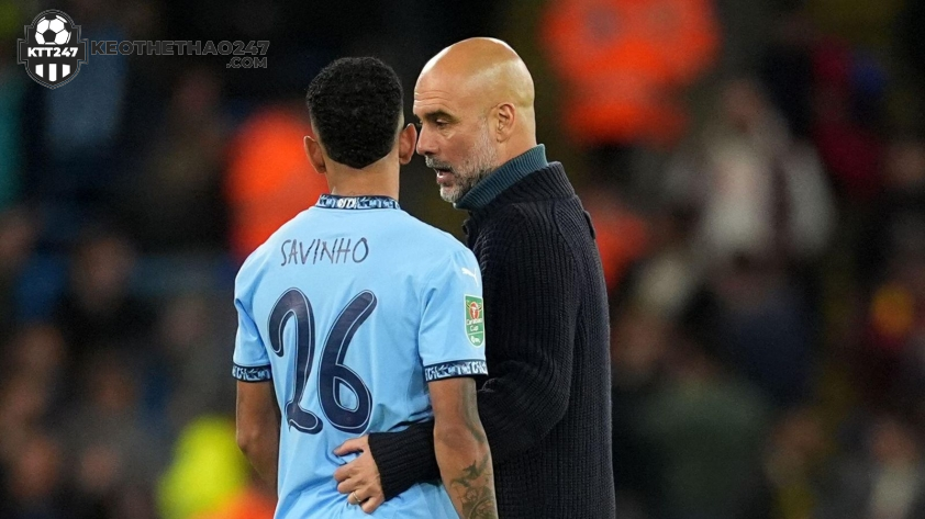 Guardiola đang phát huy tốt những phẩm chất của Savinho – Ảnh: Getty