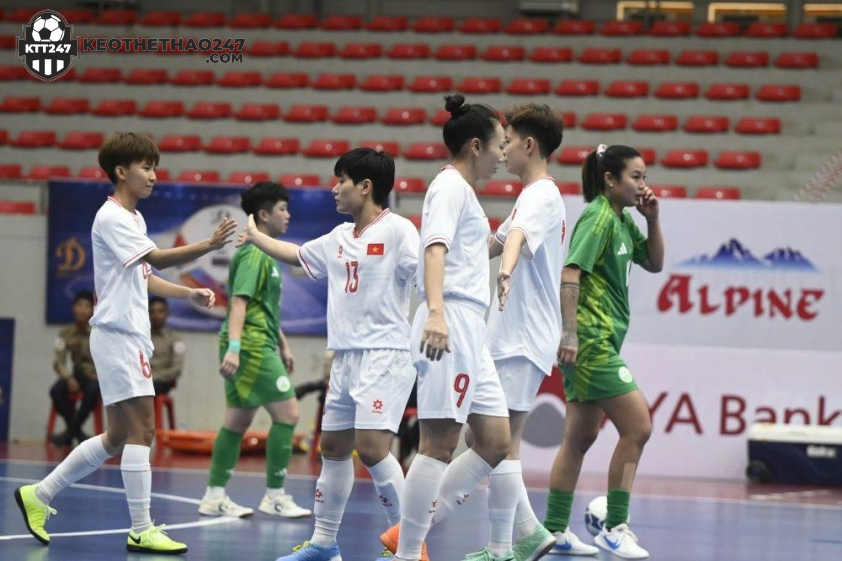 ĐT futsal nữ Việt Nam thi đấu ấn tượng ở Vòng loại futsal nữ châu Á 2025 (Ảnh: VFF)